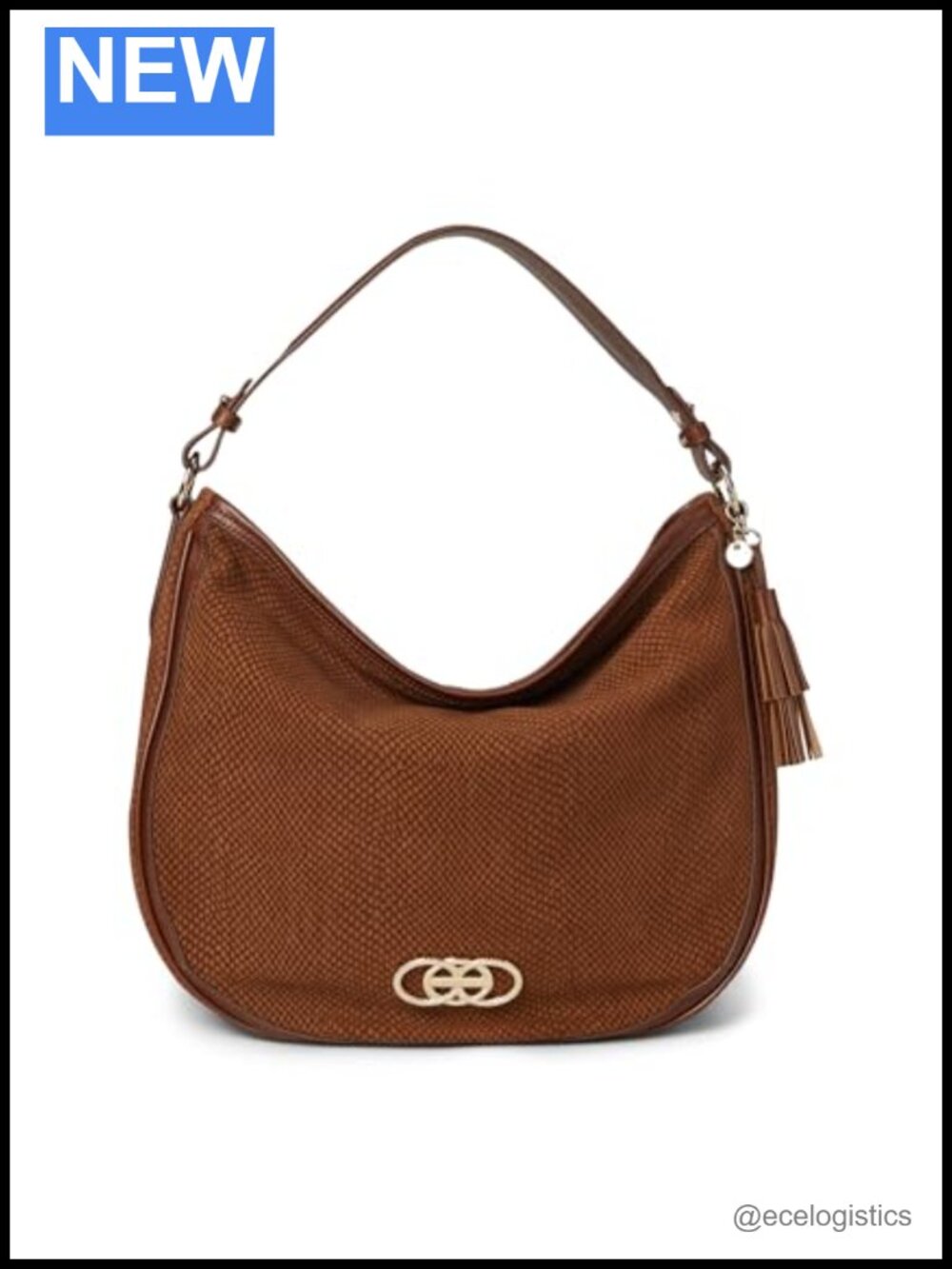 Leather Vintage Inspired Hobo Shoulder Bag with Zipper & Tassel